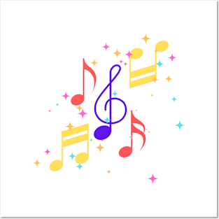 Musical notes Posters and Art